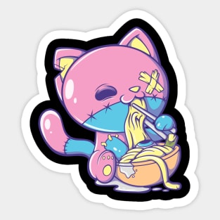 Pastel Goth Ramen Cat Creepy Cute Anime Kawaii Aesthetic CC Sticker